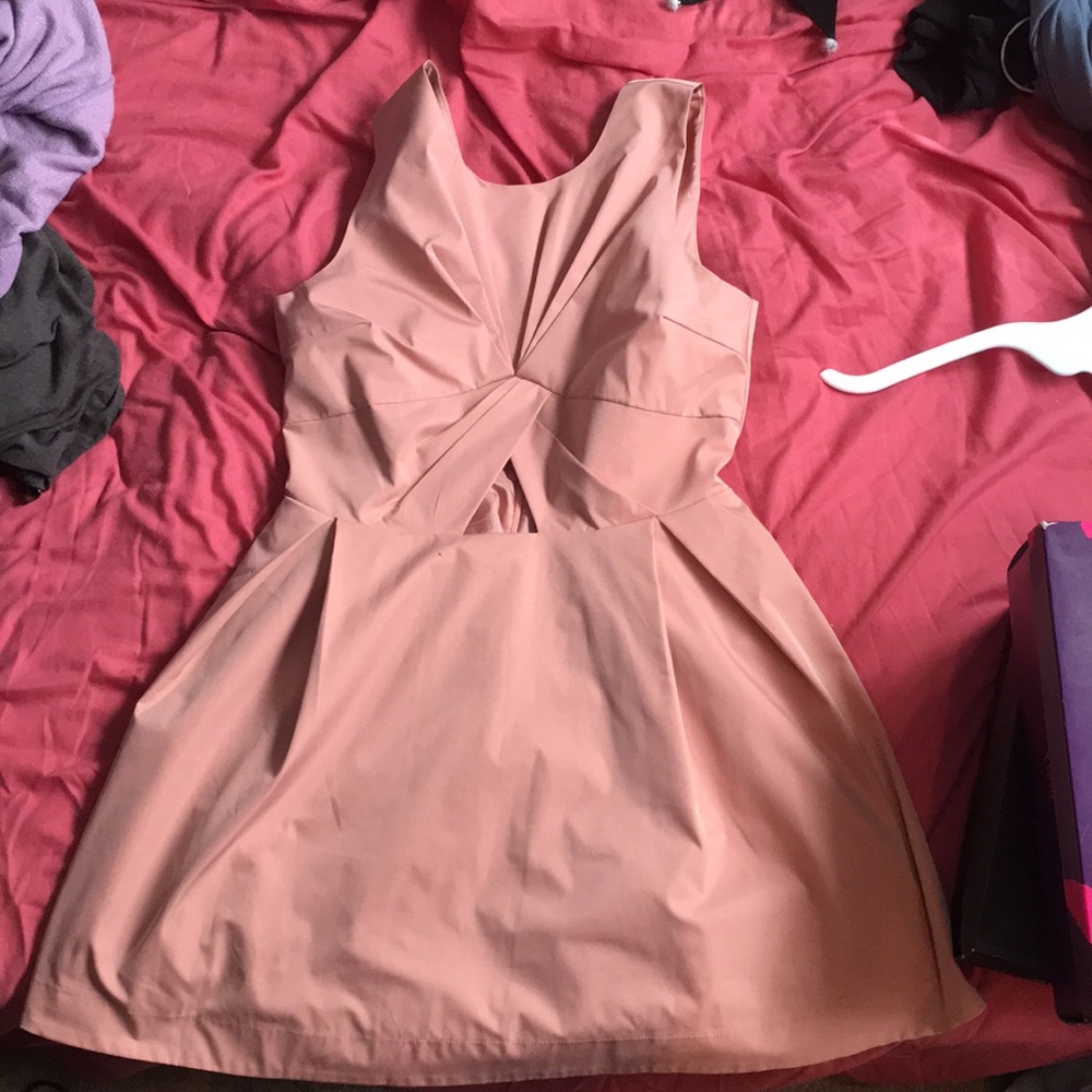 Nasty gal fluffy pink dress with cutout